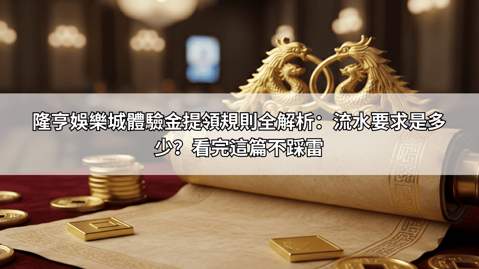 隆亨娛樂城體驗金提領規則全解析:流水要求是多少?看完這篇不踩雷